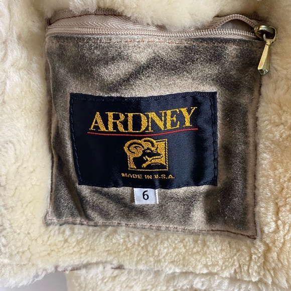 Vintage Ardney Authentic Shearling Lined Genuine Leather Double Breasted Coat - Picture 10 of 10